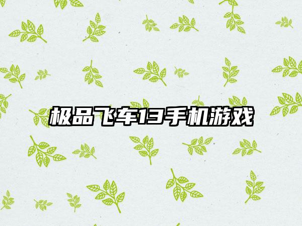 极品飞车13手机游戏