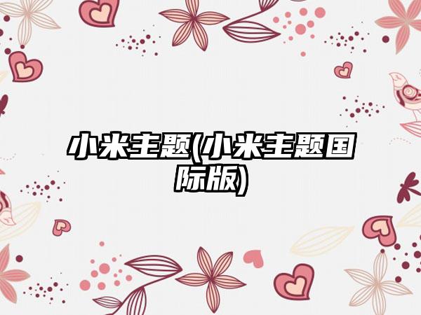 小米主题(小米主题国际版)