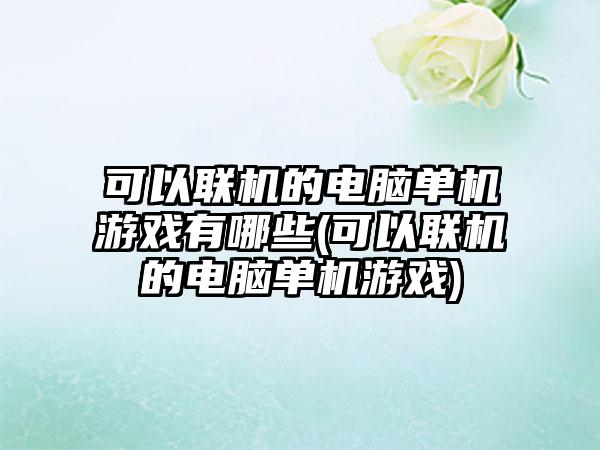 可以联机的电脑单机游戏有哪些(可以联机的电脑单机游戏)