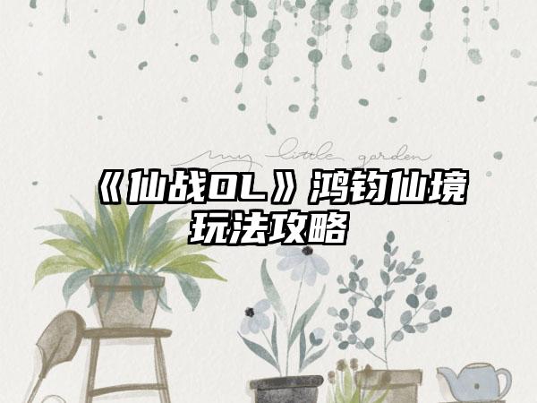 《仙战OL》鸿钧仙境玩法攻略
