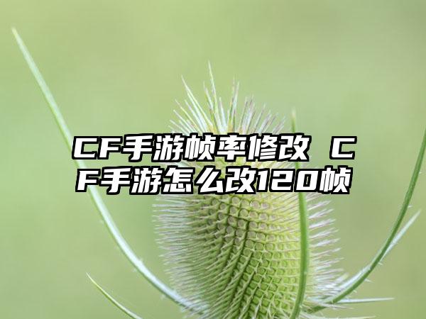 CF手游帧率修改 CF手游怎么改120帧