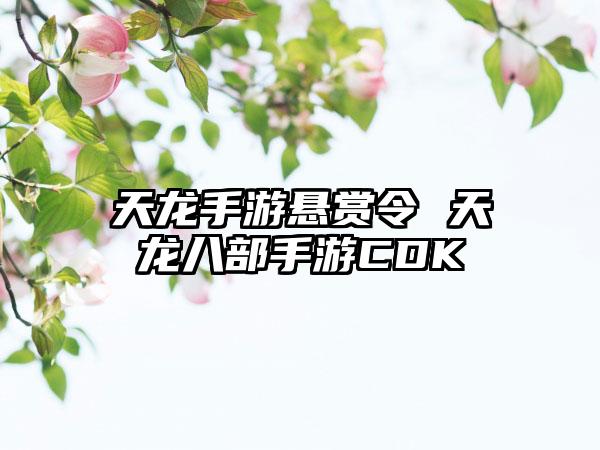 天龙手游悬赏令 天龙八部手游CDK