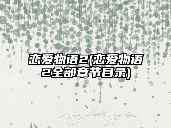恋爱物语2(恋爱物语2全部章节目录)