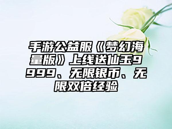 手游公益服《梦幻海量版》上线送仙玉9999、无限银币、无限双倍经验