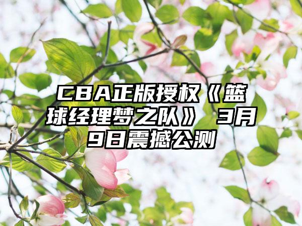 CBA正版授权《篮球经理梦之队》 3月9日震撼公测