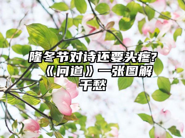 隆冬节对诗还要头疼? 《问道》一张图解千愁