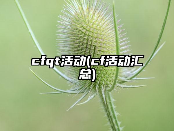 cfqt活动(cf活动汇总)