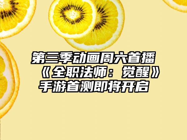 第三季动画周六首播 《全职法师：觉醒》手游首测即将开启