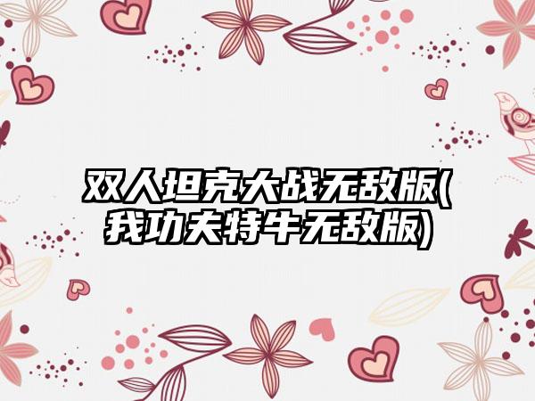 双人坦克大战无敌版(我功夫特牛无敌版)