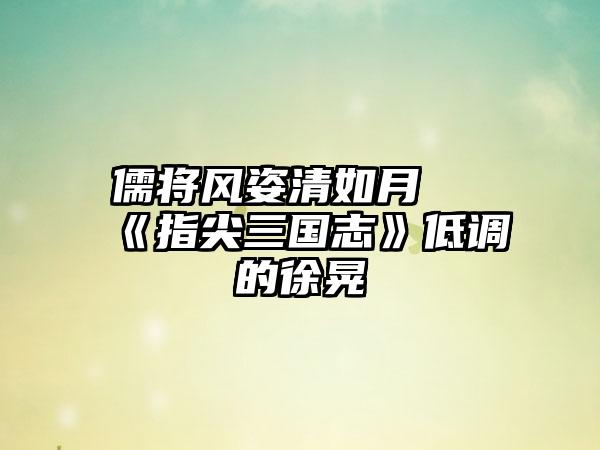 儒将风姿清如月 《指尖三国志》低调的徐晃