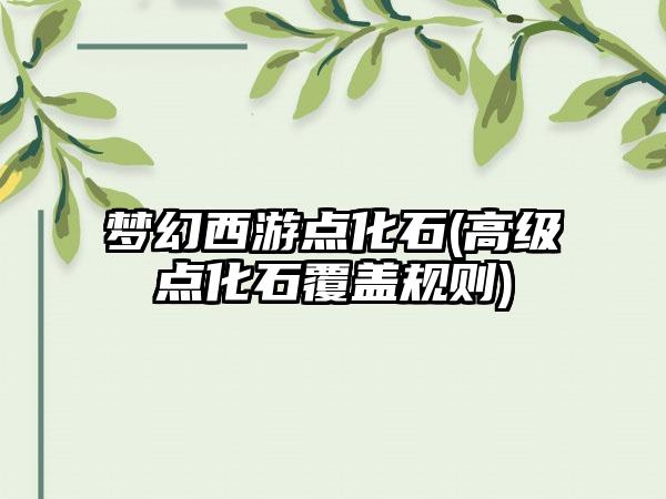 梦幻西游点化石(高级点化石覆盖规则)