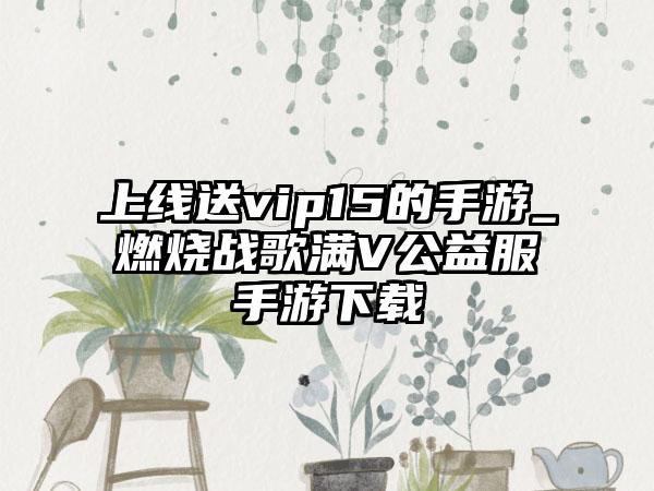 上线送vip15的手游_燃烧战歌满V公益服手游下载