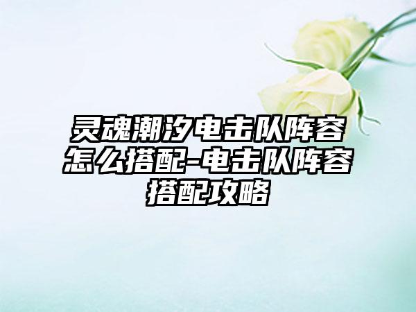 灵魂潮汐电击队阵容怎么搭配-电击队阵容搭配攻略