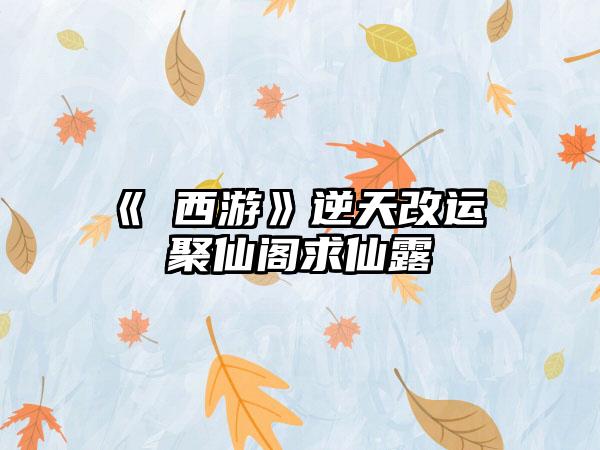《囧西游》逆天改运 聚仙阁求仙露