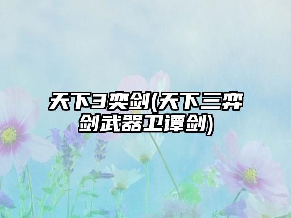 天下3奕剑(天下三弈剑武器卫谭剑)