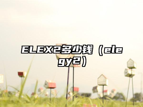 ELEX2多少钱（elegy2）