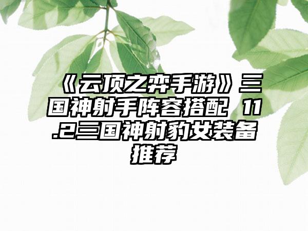 《云顶之弈手游》三国神射手阵容搭配 11.2三国神射豹女装备推荐