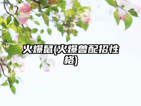 火爆鼠(火爆兽配招性格)