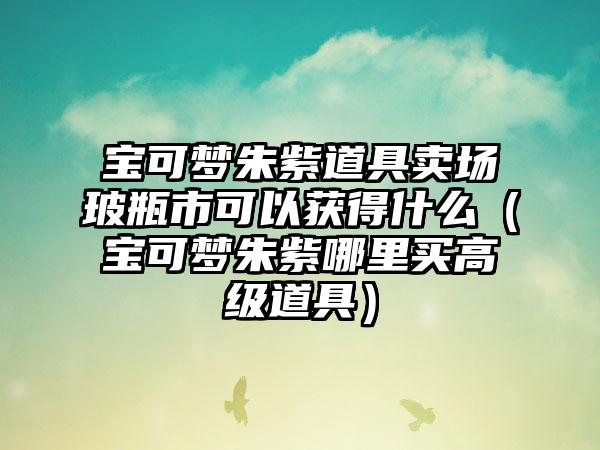 宝可梦朱紫道具卖场玻瓶市可以获得什么（宝可梦朱紫哪里买高级道具）
