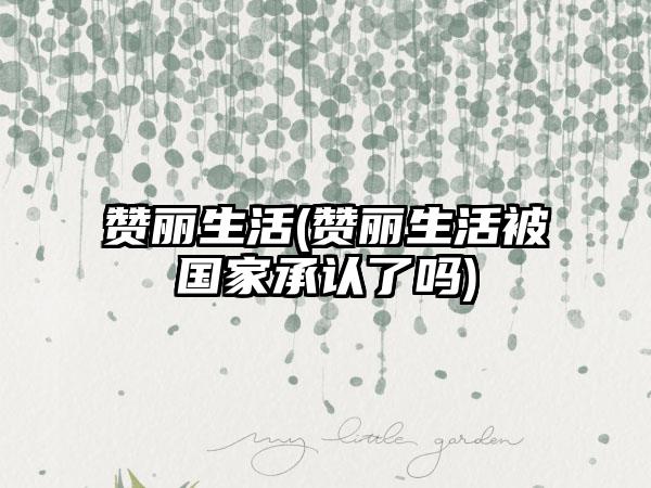 赞丽生活(赞丽生活被国家承认了吗)