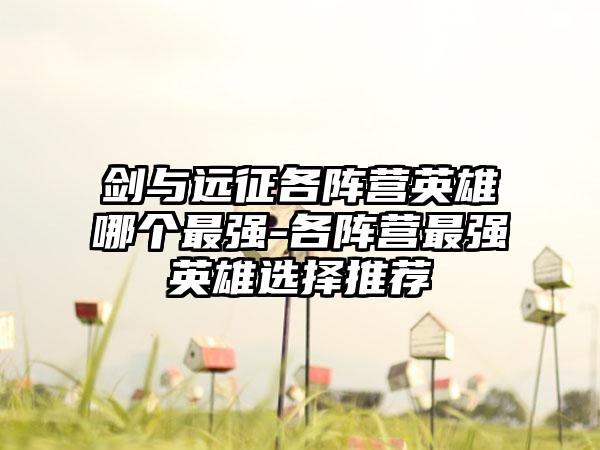 剑与远征各阵营英雄哪个最强-各阵营最强英雄选择推荐