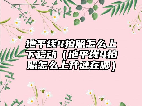 地平线4拍照怎么上下移动（地平线4拍照怎么上升键在哪）