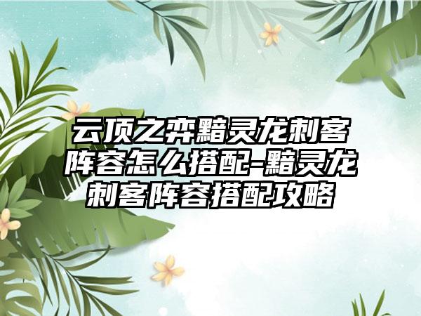 云顶之弈黯灵龙刺客阵容怎么搭配-黯灵龙刺客阵容搭配攻略