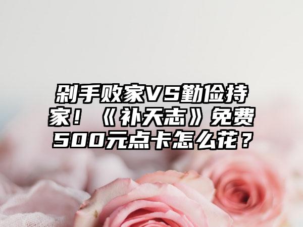 剁手败家VS勤俭持家！《补天志》免费500元点卡怎么花？