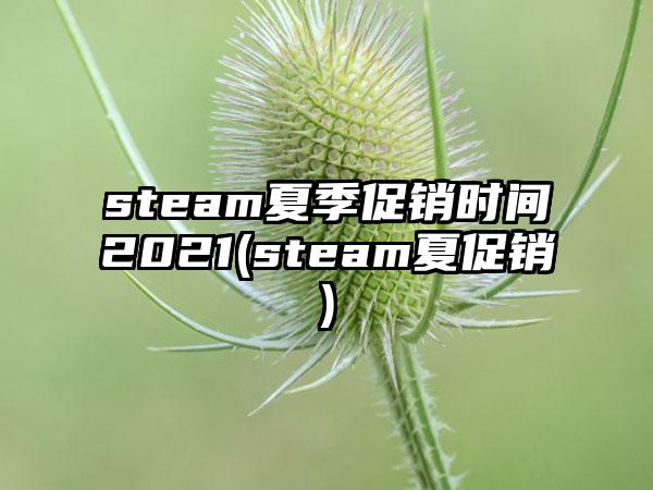 steam夏季促销时间2021(steam夏促销)