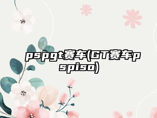 pspgt赛车(GT赛车pspiso)