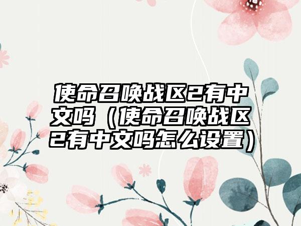 使命召唤战区2有中文吗（使命召唤战区2有中文吗怎么设置）