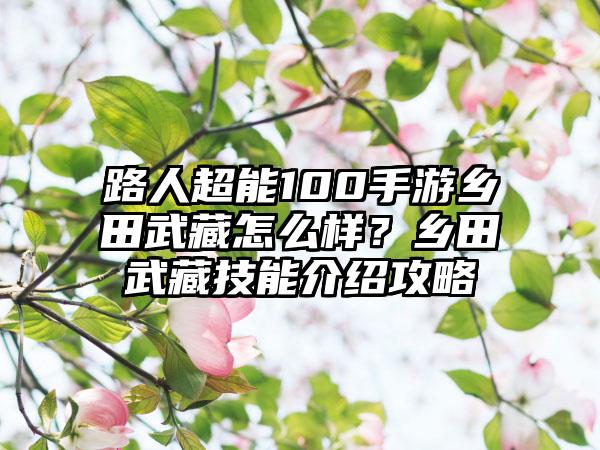 路人超能100手游乡田武藏怎么样？乡田武藏技能介绍攻略