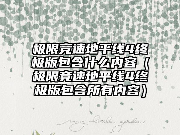 极限竞速地平线4终极版包含什么内容（极限竞速地平线4终极版包含所有内容）