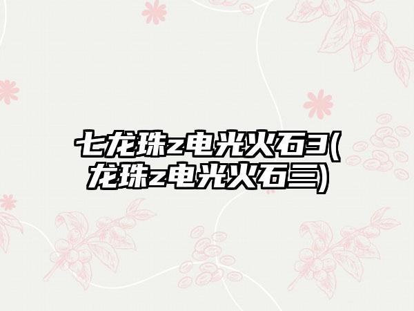 七龙珠z电光火石3(龙珠z电光火石三)
