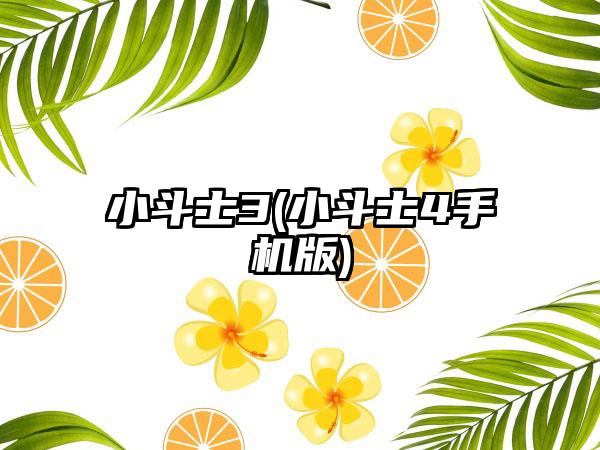 小斗士3(小斗士4手机版)