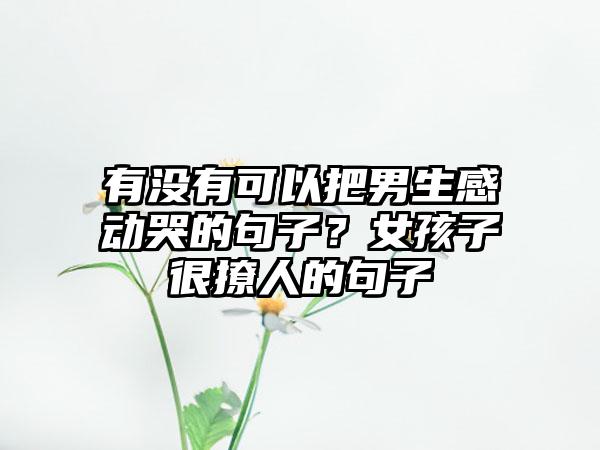 有没有可以把男生感动哭的句子？女孩子很撩人的句子