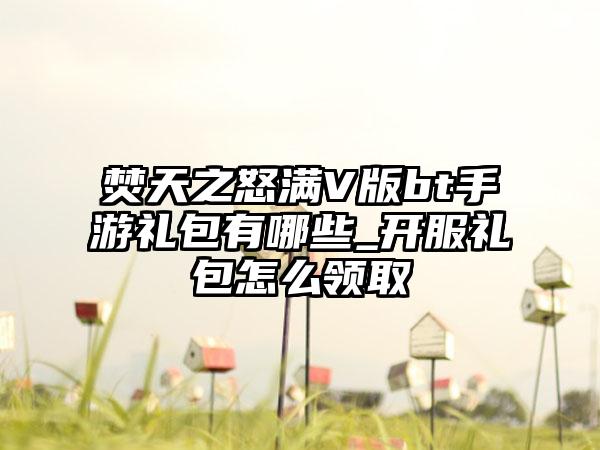 焚天之怒满V版bt手游礼包有哪些_开服礼包怎么领取