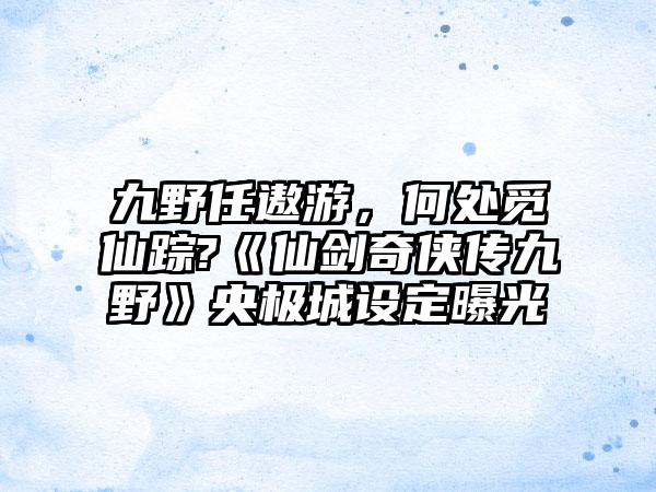 九野任遨游，何处觅仙踪?《仙剑奇侠传九野》央极城设定曝光