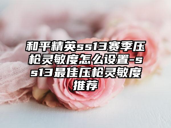 和平精英ss13赛季压枪灵敏度怎么设置-ss13最佳压枪灵敏度推荐