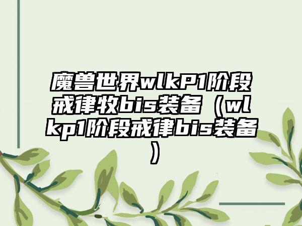 魔兽世界wlkP1阶段戒律牧bis装备（wlkp1阶段戒律bis装备）