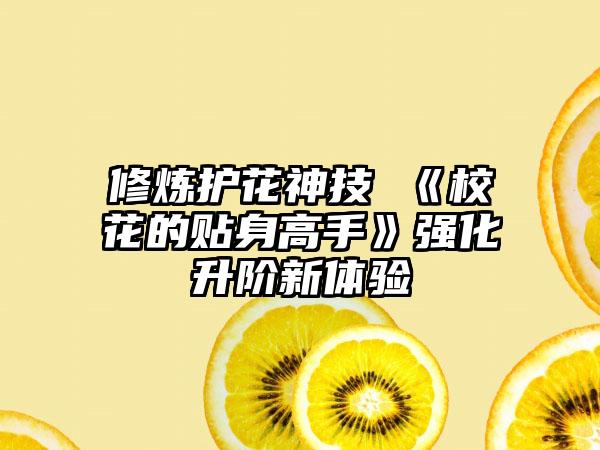 修炼护花神技 《校花的贴身高手》强化升阶新体验