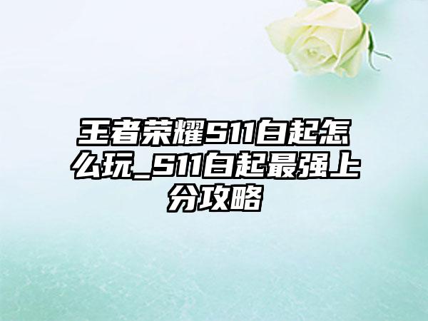 王者荣耀S11白起怎么玩_S11白起最强上分攻略