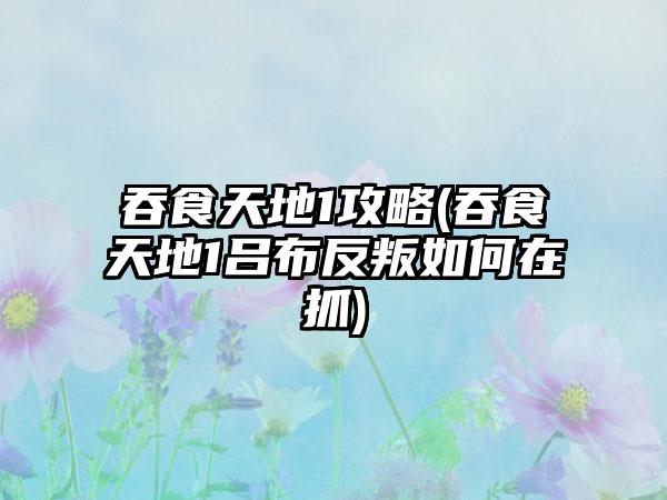 吞食天地1攻略(吞食天地1吕布反叛如何在抓)