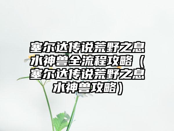 塞尔达传说荒野之息水神兽全流程攻略（塞尔达传说荒野之息水神兽攻略）