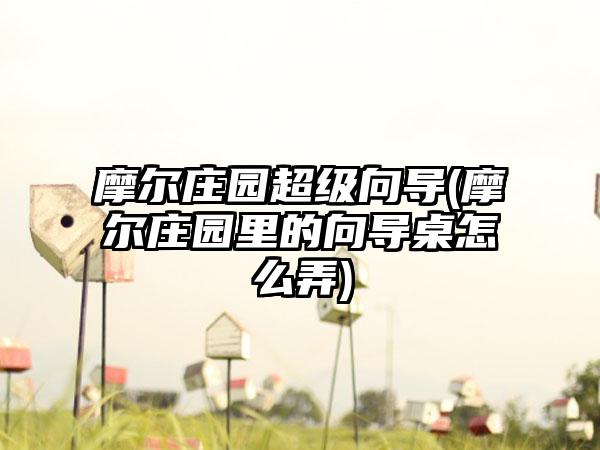 摩尔庄园超级向导(摩尔庄园里的向导桌怎么弄)