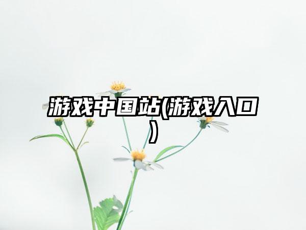 游戏中国站(游戏入口)