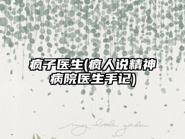 疯子医生(疯人说精神病院医生手记)