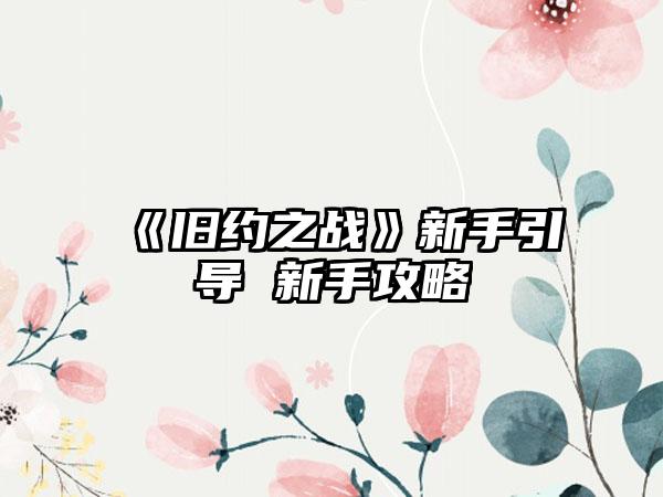 《旧约之战》新手引导 新手攻略