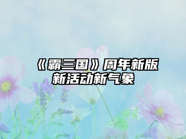 《霸三国》周年新版新活动新气象