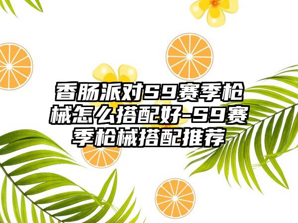 香肠派对S9赛季枪械怎么搭配好-S9赛季枪械搭配推荐